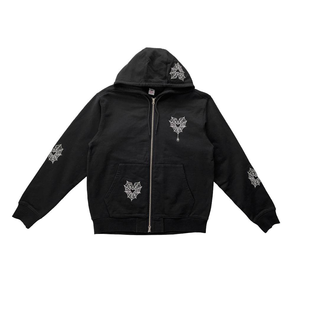 LOVIAH SPIDERMAN ZIP HOODY BLACK