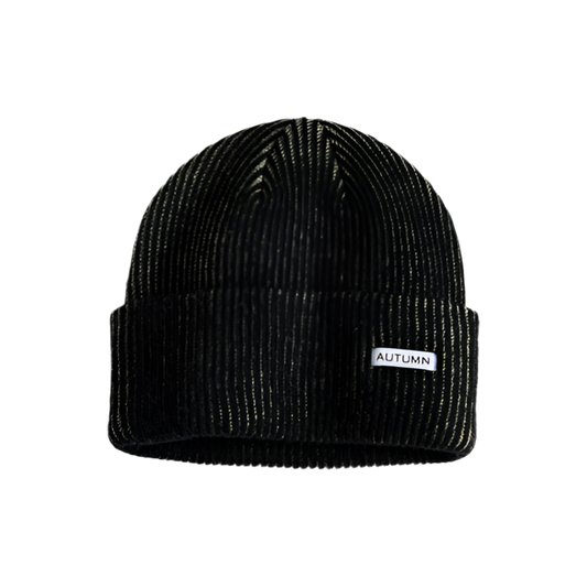 AUTUMN SELECT CORD BEANIE BLACK GREY