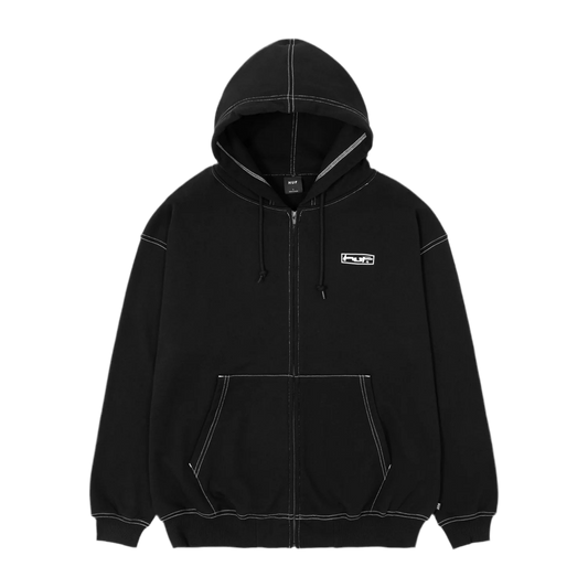HUF STRETCH FULL ZIP HOODIE BLACK