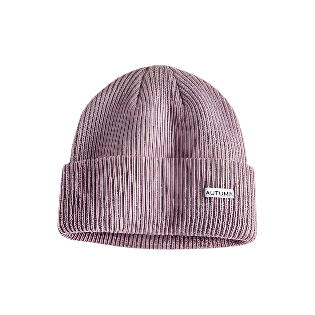 AUTUMN CORD BEANIE DUSTY PINK GREY