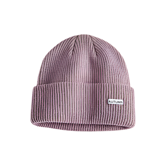 AUTUMN CORD BEANIE DUSTY PINK GREY