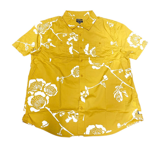 BRIXTON CHARTER X SHORT SLEEVE WOVEN BRIGHT GOLD OFF WHITE