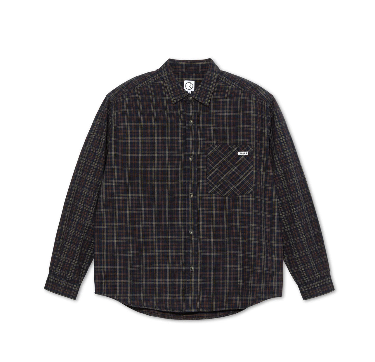 POLAR MITCHELL LONGSLEEVE FLANNEL SHIRT NAVY BROWN