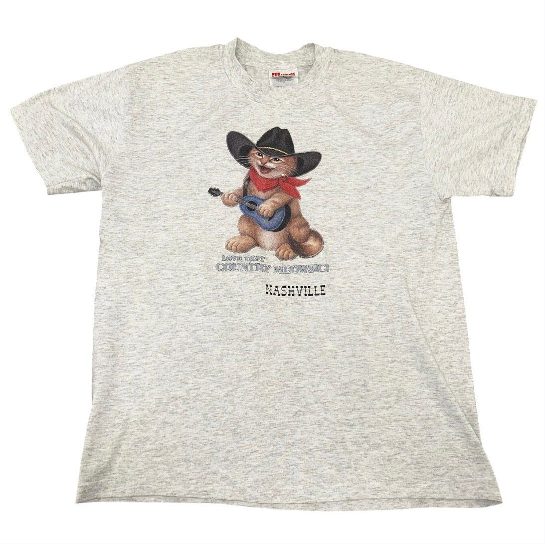 VINTAGE 90s NASHVILLE COUNTRY MEOWSIC CAT TEE