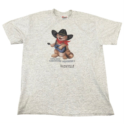 VINTAGE 90s NASHVILLE COUNTRY MEOWSIC CAT TEE
