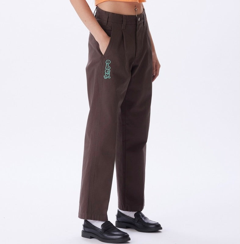 OBEY ESTATE EMBROIDERED PANT DARK BROWN