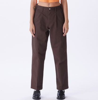 OBEY ESTATE EMBROIDERED PANT DARK BROWN