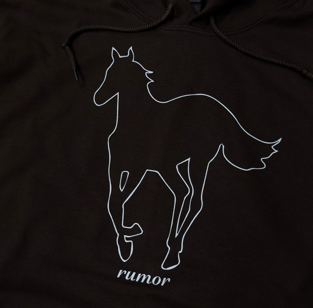 RUMOR WHITE HORSE HOODIE CHOCOLATE BROWN WHITE