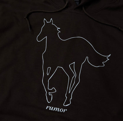 RUMOR WHITE HORSE HOODIE CHOCOLATE BROWN WHITE