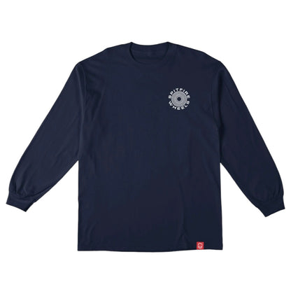 SPITFIRE CLASSIC ‘87 SWIRL FILL LONGSLEEVE TEE NAVY W/ WHITE & BLACK PRINTS