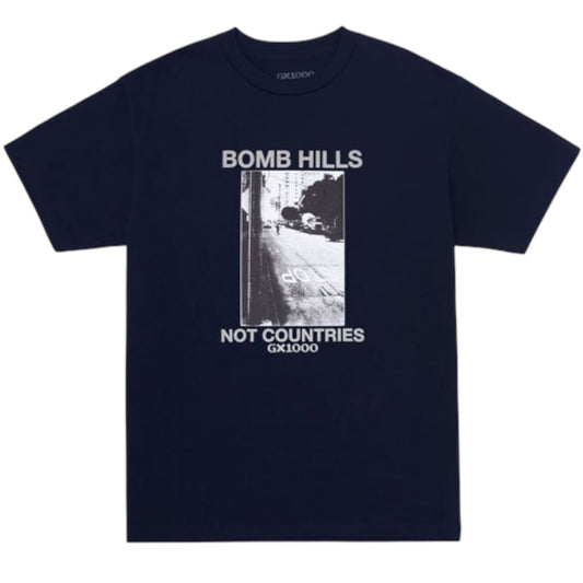 GX1000 BOMB HILLS NOT COUNTRIES TEE NAVY GREY