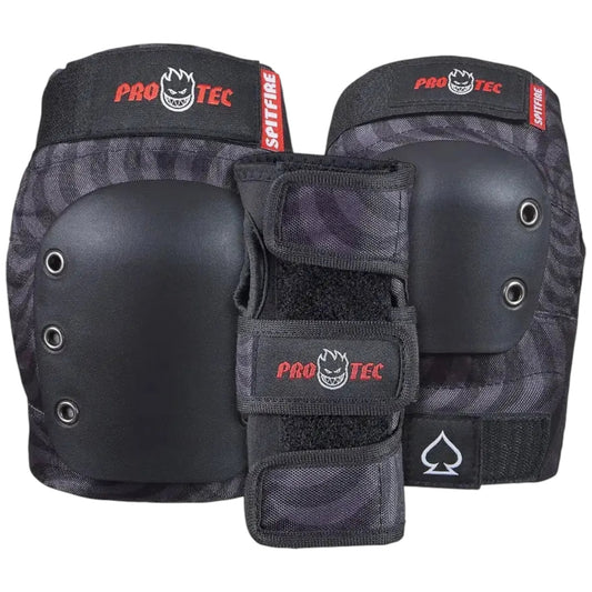 PROTEC STREET JR 3-PK PAD SET SPITFIRE BLACK SWIRL