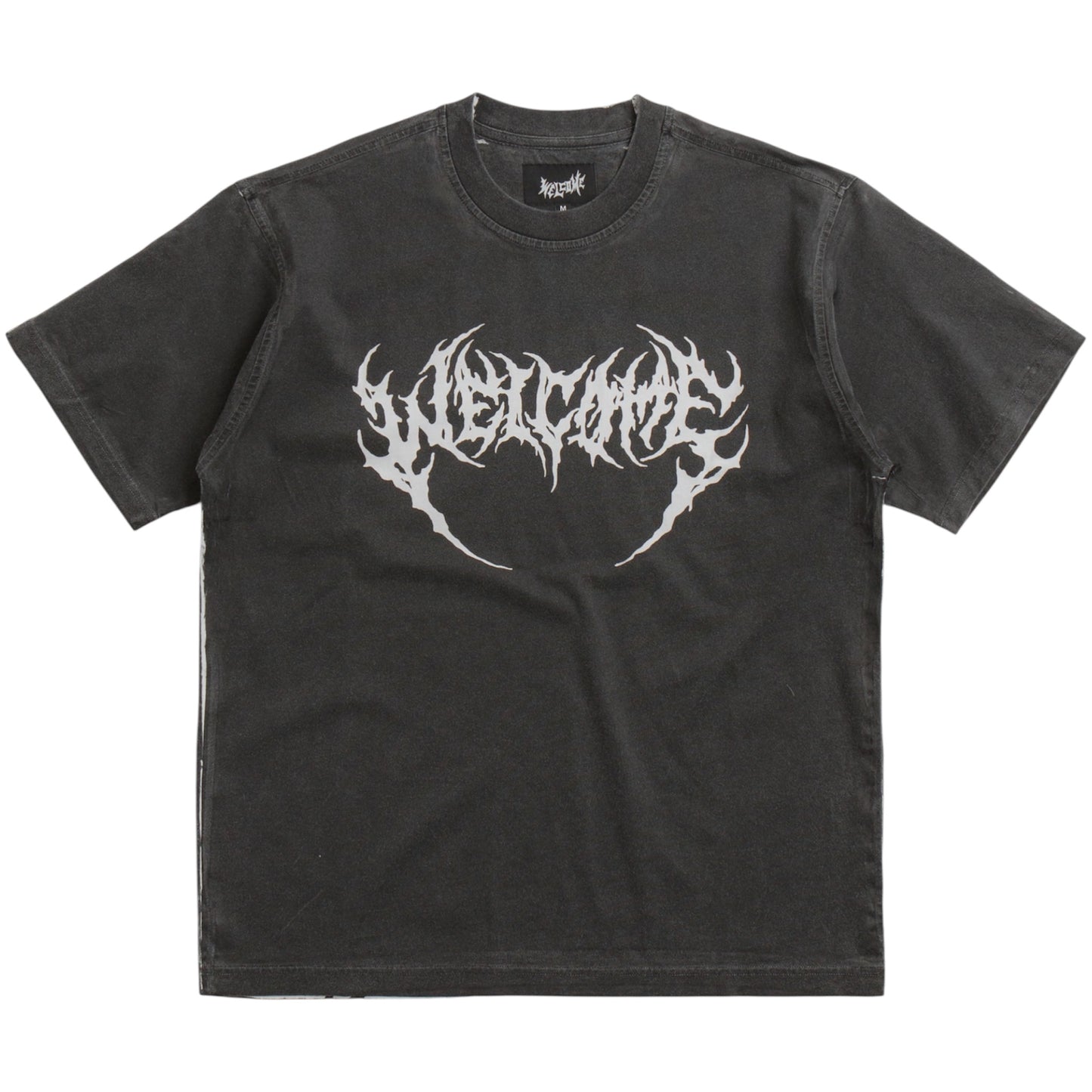 WELCOME MASK OVERPRINT KNIT TEE BLACK