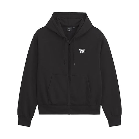 VANS STRETCH LOGO ZIP HOODIE BLACK WHITE
