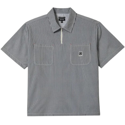 BRIXTON JOURNEY LIGHTWEIGHT WVN SHIRT NAVY WHITE STRIPE