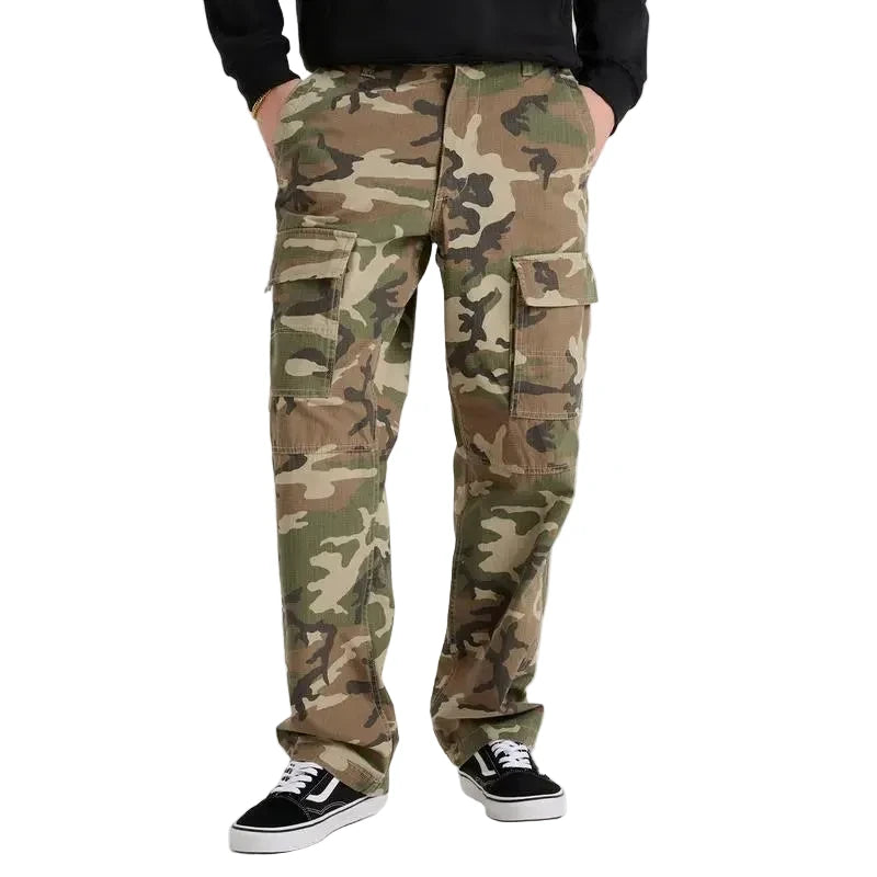 VANS FATIGUE CARGO LOOSE TAPERED RIPSTOP PANTS ALUMINUM CAMO