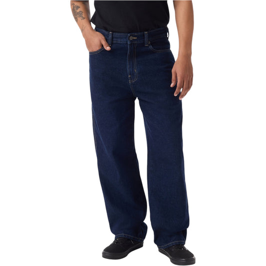 DICKIES MENS BAGGY TAPERED WORK JEANS RINSED