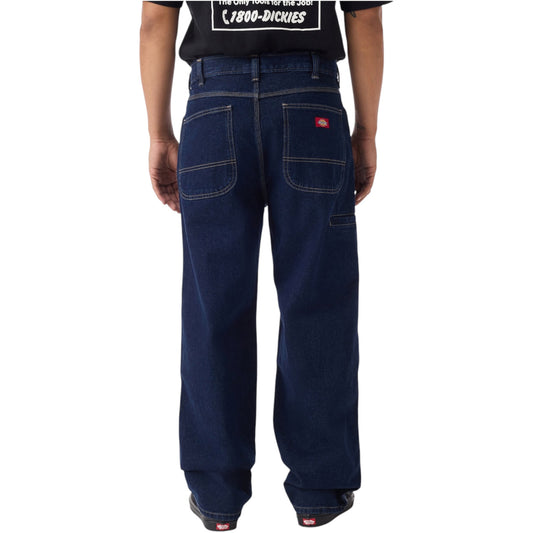 DICKIES MENS BAGGY TAPERED WORK JEANS RINSED