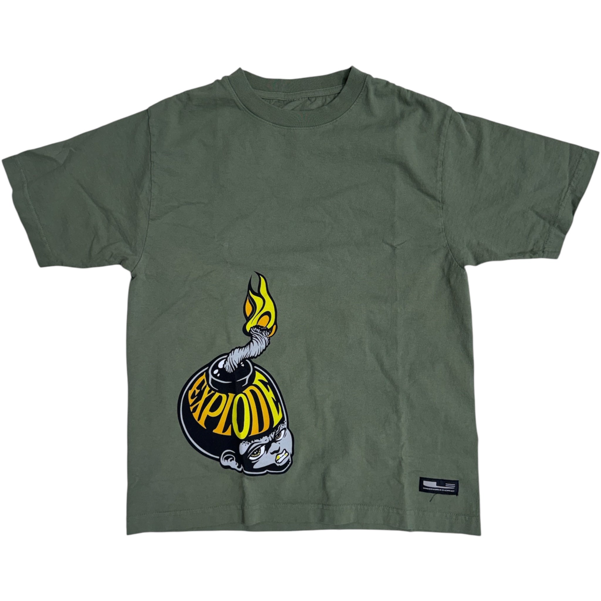 UNDERWORLD ELEMENT EXPLODE GARMENT DYE PREMIUM TEE LIGHT OLIVE