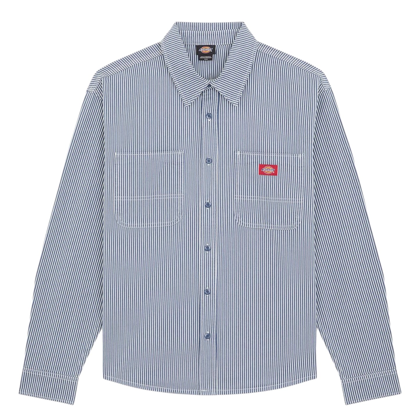 DICKIES MENS HICKORY LONG SLEEVE WORK SHIRT