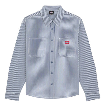 DICKIES MENS HICKORY LONG SLEEVE WORK SHIRT