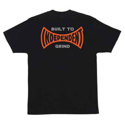 INDEPENDANT BUILT TO GRIND SPAN HEAVYWEIGHT TEE BLACK ORANGE