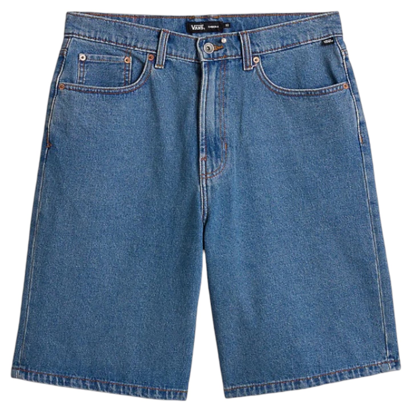 VANS CHECK 5 BAGGY DENIM SHORTS STONEWASH BLUE
