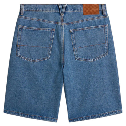 VANS CHECK 5 BAGGY DENIM SHORTS STONEWASH BLUE