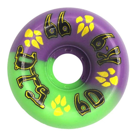 DOGTOWN K-9 80S STREET WHEELS NEON GREEN NEON PURPLE 60MM 99A