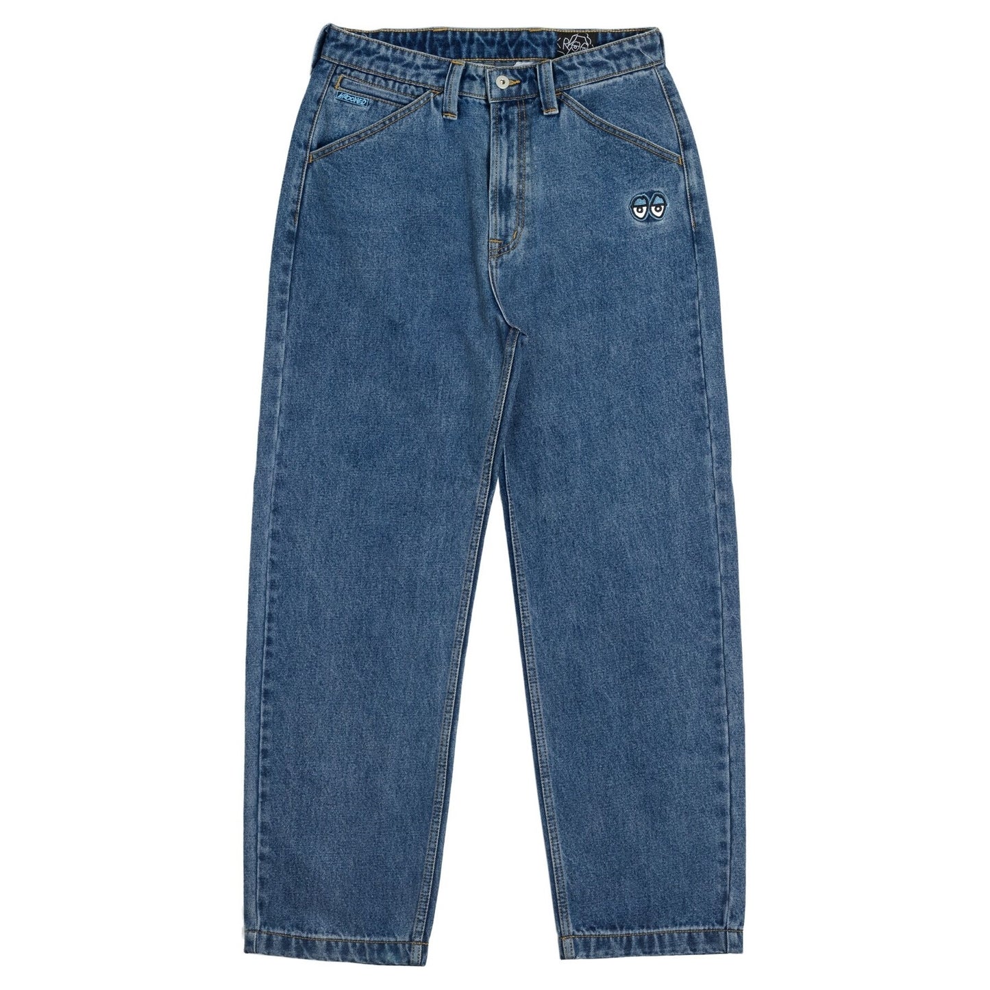 KROOKED EYES DENIM TWILL PANT MED STONE WASH