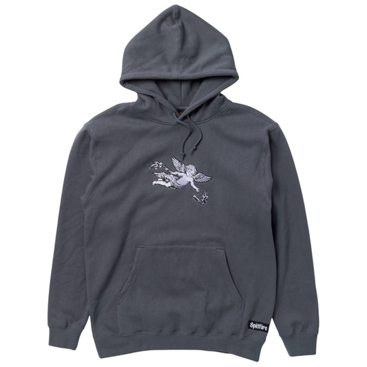 SPITFIRE MOLOTOV ANGEL HOODIE CHARCOAL EMBROIDERY