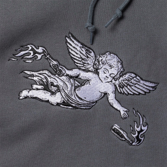 SPITFIRE MOLOTOV ANGEL HOODIE CHARCOAL EMBROIDERY