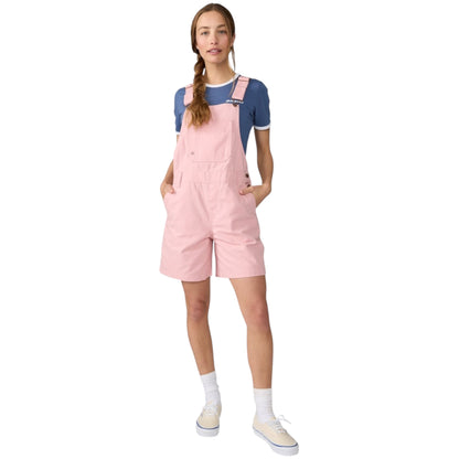 DICKIES WOMENS 7” BIB SHORTALL BRIDAL ROSE