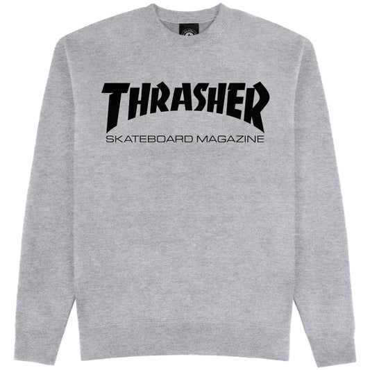 THRASHER SKATE MAG CREWNECK GREY