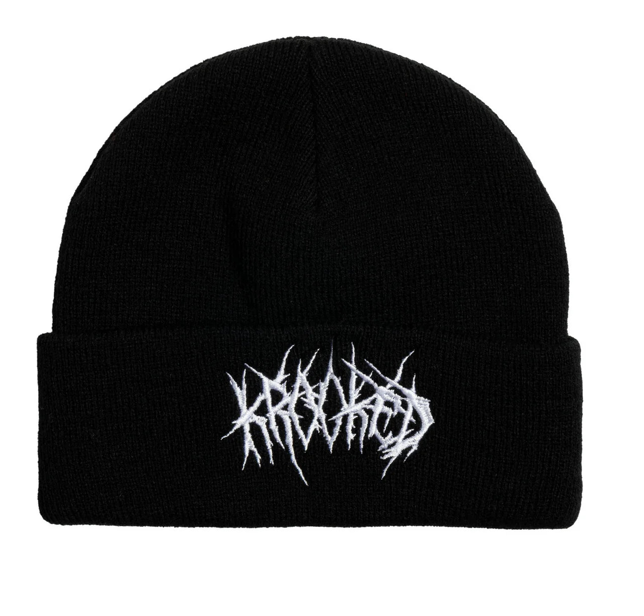 KROOKED NECRO SKRIPT BEANIE BLACK/WHITE