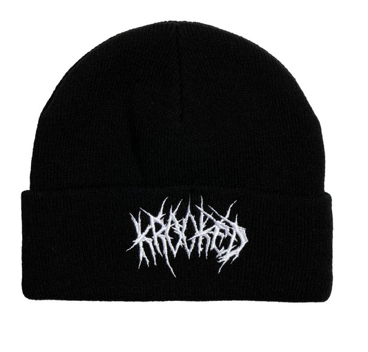 KROOKED NECRO SKRIPT BEANIE BLACK/WHITE