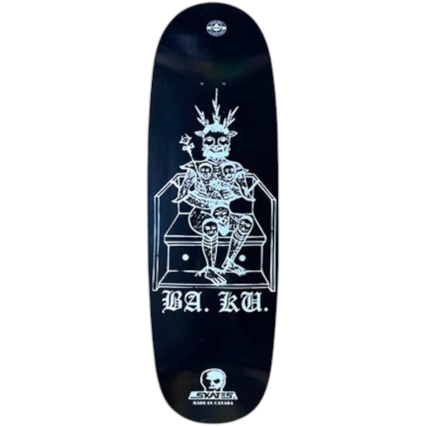 SKULL SKATE BA.KU THRONE FOOTBALL DECK BLACK 10