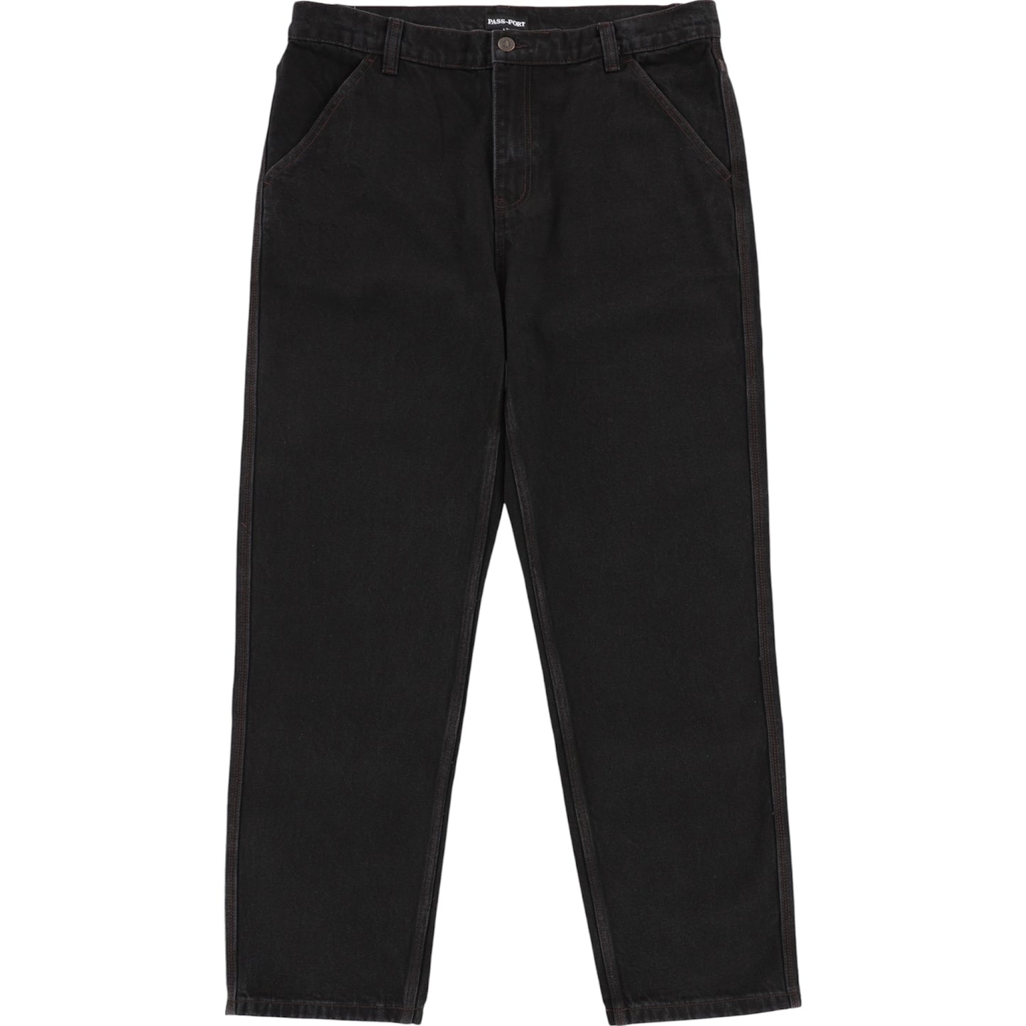 PASSPORT WORKERS CLUB STRAIGHT LEG JEAN R48 WASHED BLACK