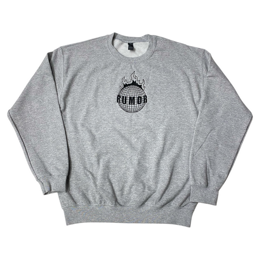 RUMOR BURNING WORLD CREWNECK GREY