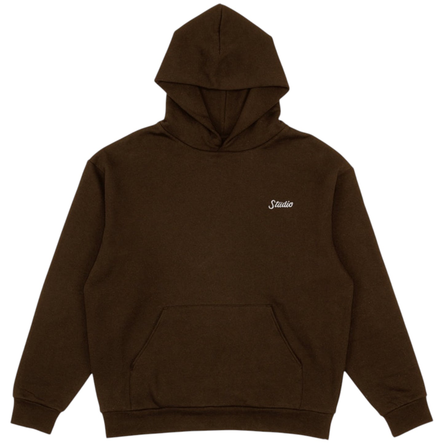 STUDIO SMALL SCRIPT HOODIE BROWN