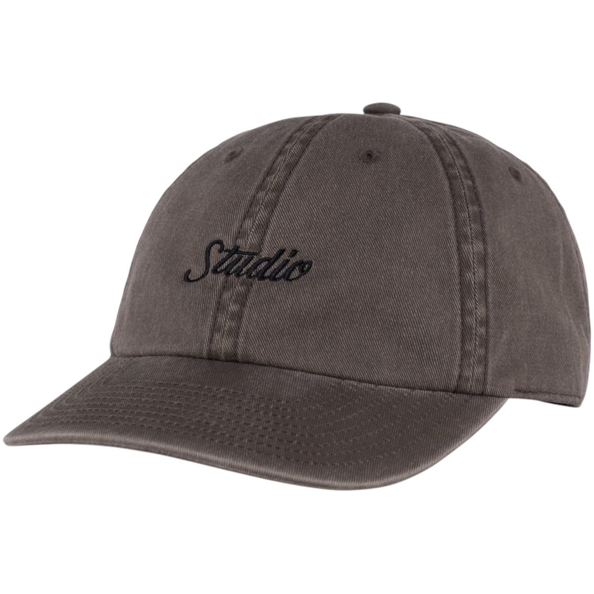STUDIO SMALL SCRIPT 6 PANEL DAD HAT BROWN