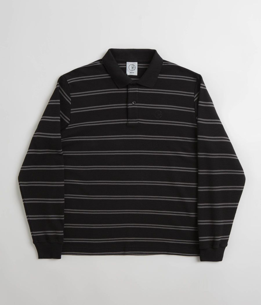 POLAR STRIPE POLO LONGSLEEVE BLACK