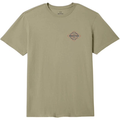 BRIXTON LOWRY STANDARD TEE OLIVE SURPLUS WARN WASH