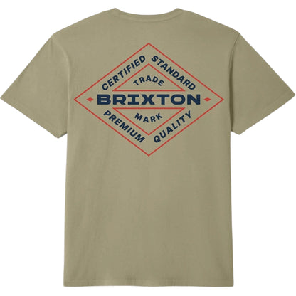 BRIXTON LOWRY STANDARD TEE OLIVE SURPLUS WARN WASH