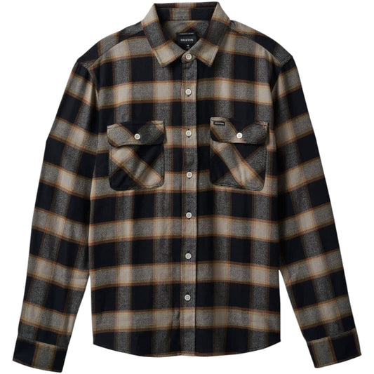 BRIXTON BOWERY FLANNEL BLACK CREAM