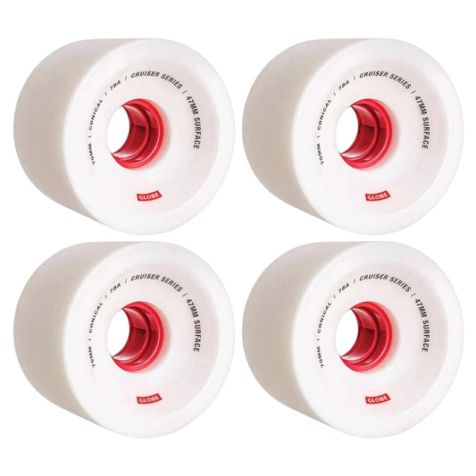GLOBE CONICAL CRUISER WHEEL WHITE RED 78A