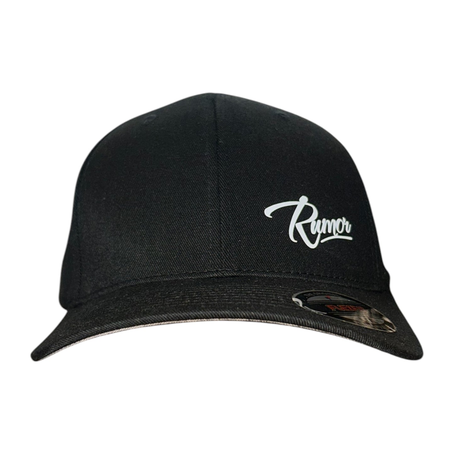 RUMOR SCRIPT FLEXFIT BLACK WHITE HAT