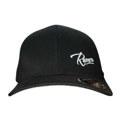 RUMOR SCRIPT FLEXFIT BLACK WHITE HAT