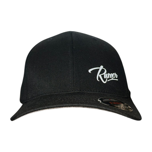 RUMOR SCRIPT FLEXFIT BLACK WHITE HAT