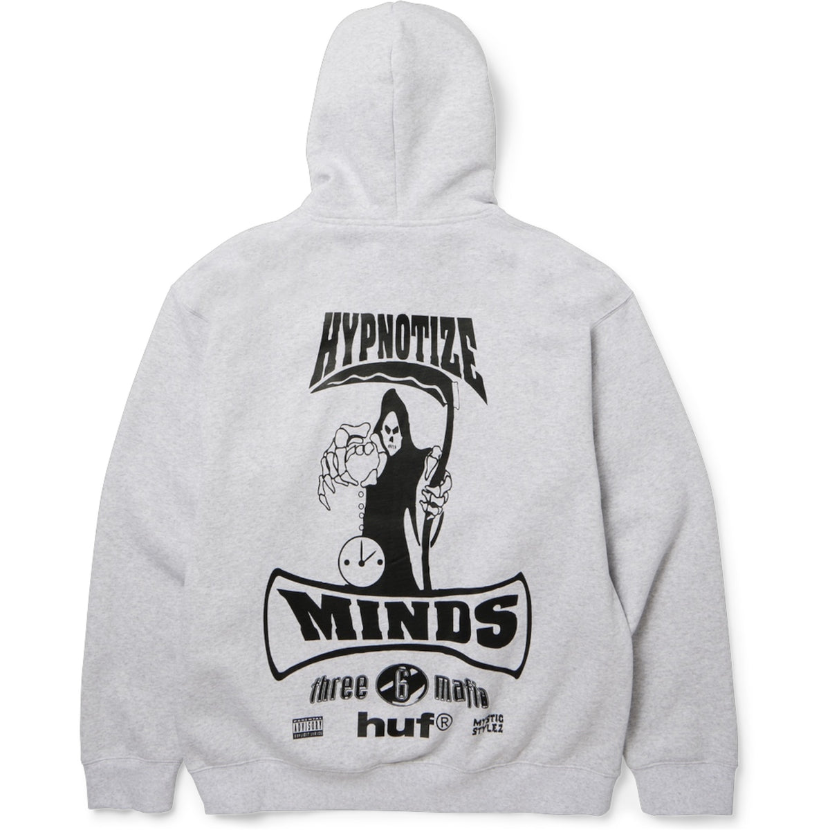 HUF THREE 6 MAFIA MEMPHIS PO HOODIE HEATHER GREY
